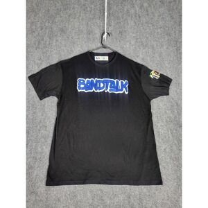 Band Talk Graphic T-Shirt Short Sleeve Crew‎ Neck Casual Sz XL Black Embroidered